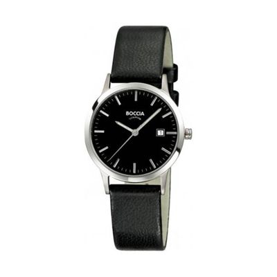 Boccia Titanium Watch with Black Leather Band 3180 02 BOC318002